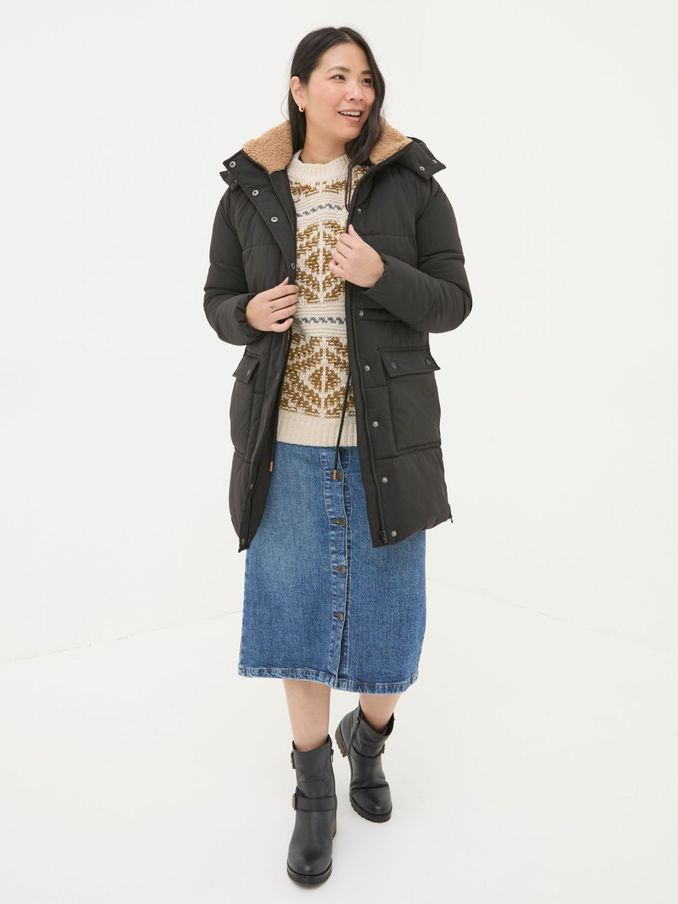 Maddie Black Puffer Coat (B53437) | £65