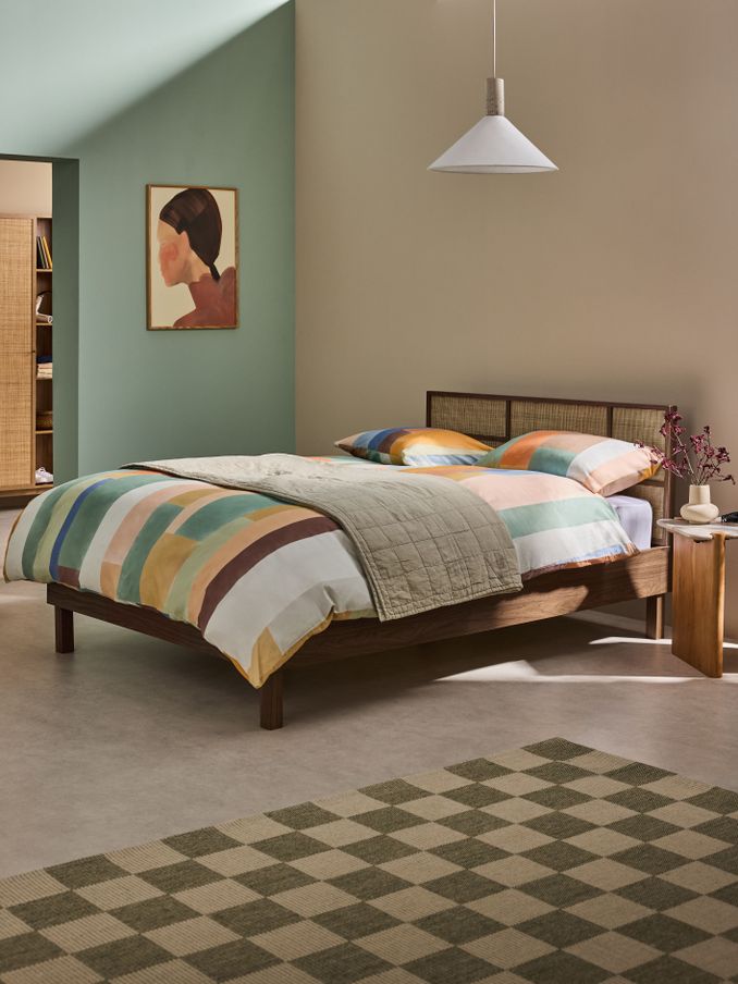 Pavia Rattan Accent Bed in Dark Oak Effect (B53542) | £499 - £550