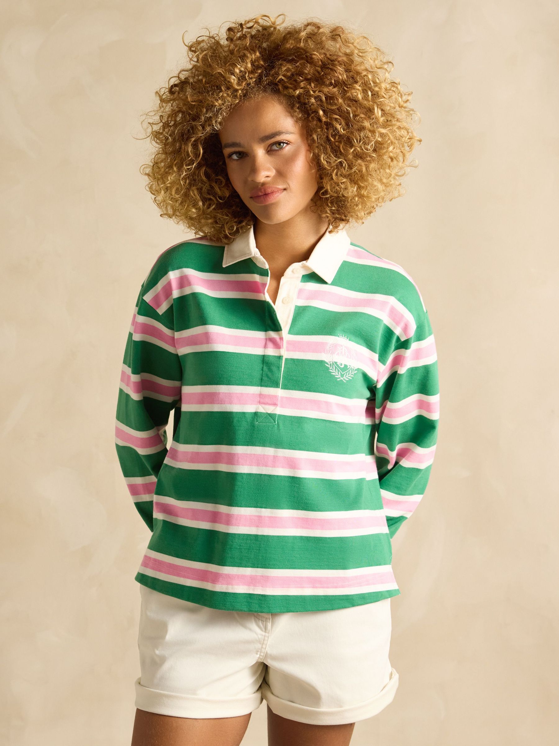 Lara Green/White Boxy Fit Rugby Shirt (B53749) | £60