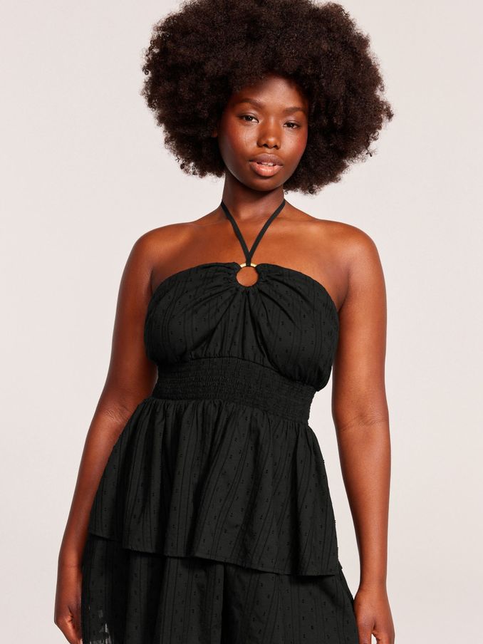 Black Dobby Halterneck Beach Dress (B53811) | £22