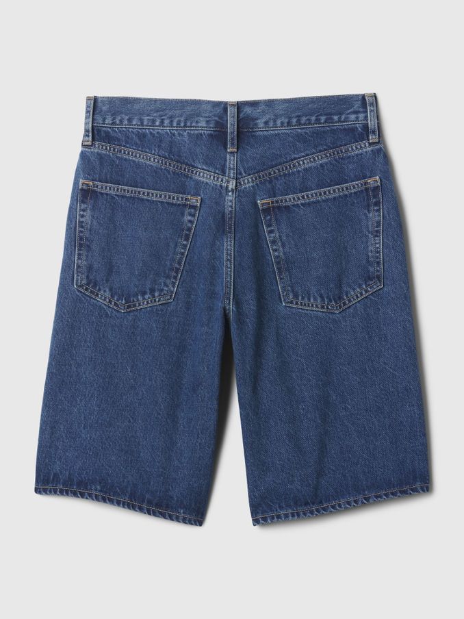 Blue Mid Rise Longline Denim Shorts (B54720) | £24
