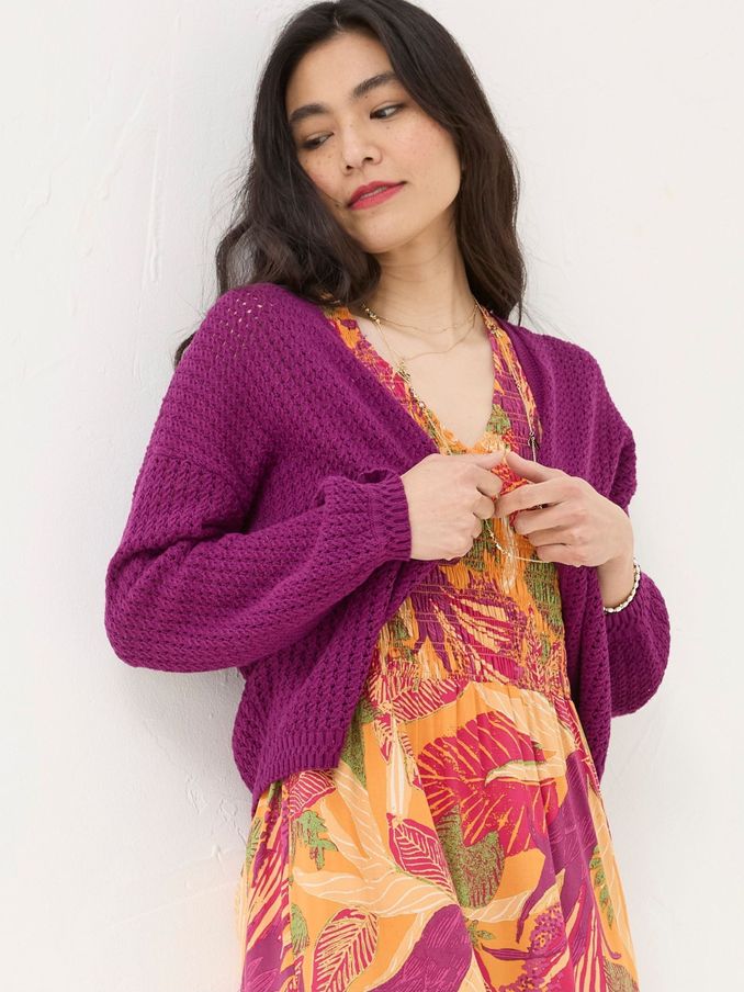 Anna Red Open Stitch Cardigan (B54790) | £30