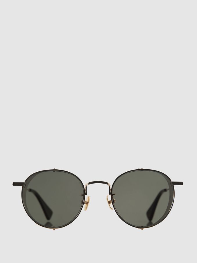 Curry and Paxton Side Shield Sunglasses in Tan (B55209) | £130