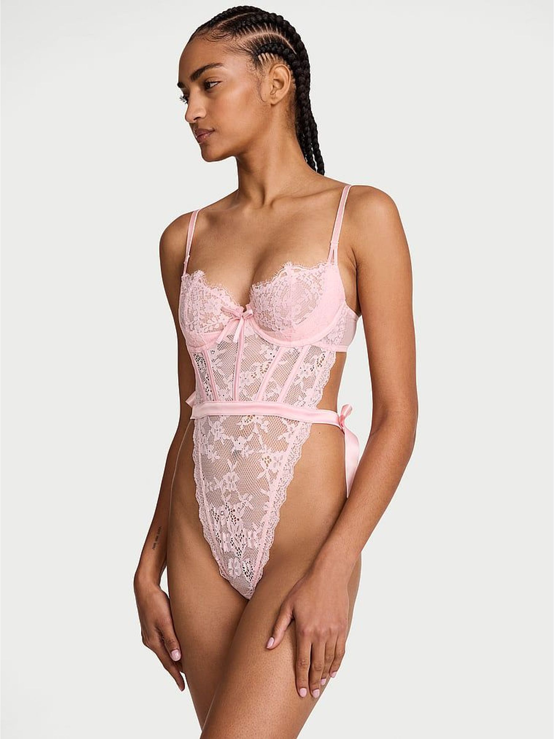 Angel Pink - Unlined Lace Balcony Bodysuit