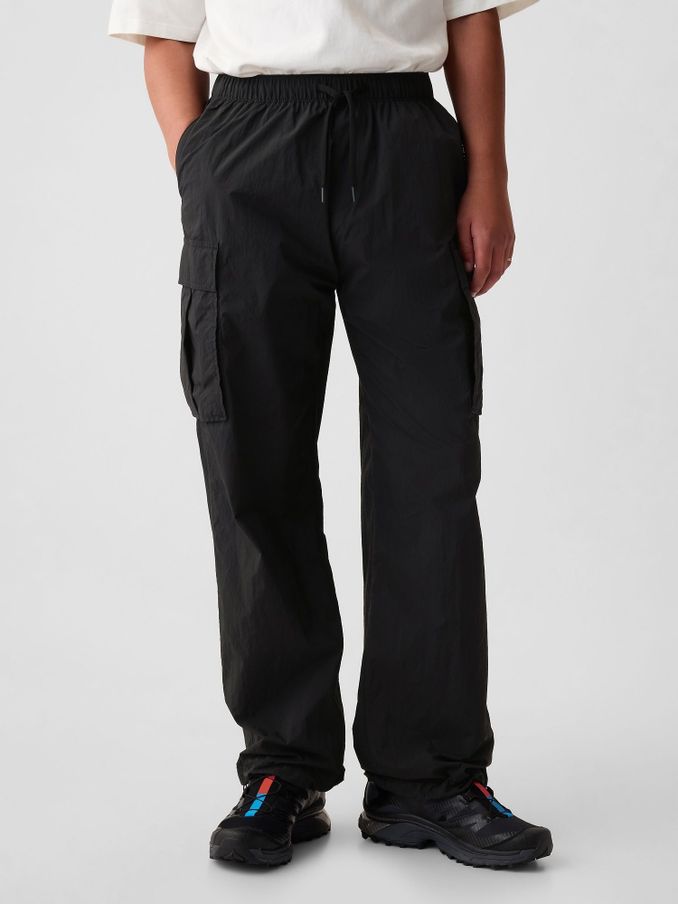 Black Nylon Cargo Trousers (B56789) | £13