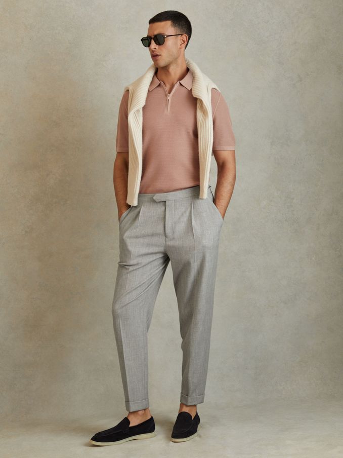 Tapered Trousers with Turn-Ups in Grey (B57560) | £69