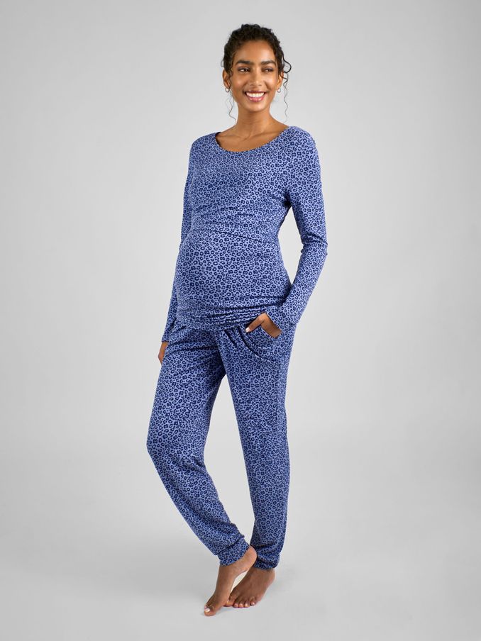 Blue Maternity and Nursing Pyjamas Set (B57671) | £19