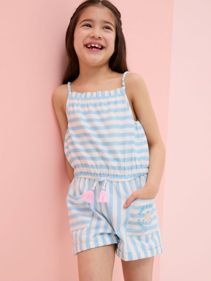Amelia Geo Print Blue Print Playsuit (B57950) | £14