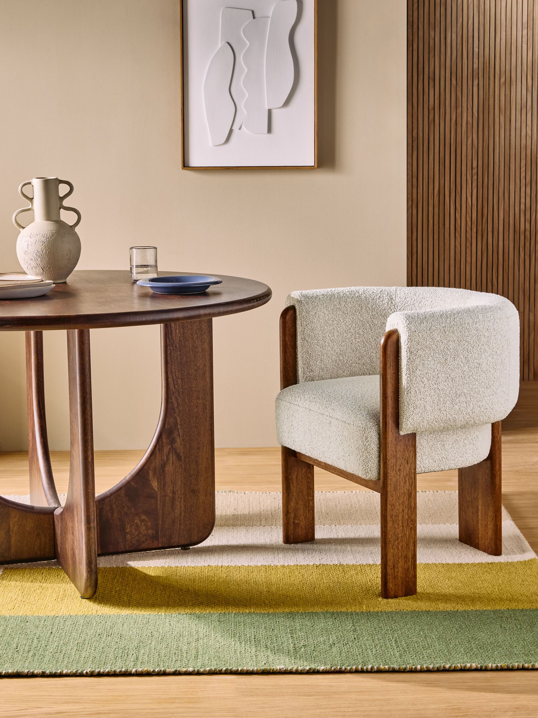 Calix Dining Chair in Natural Boucle (B58222) | £399