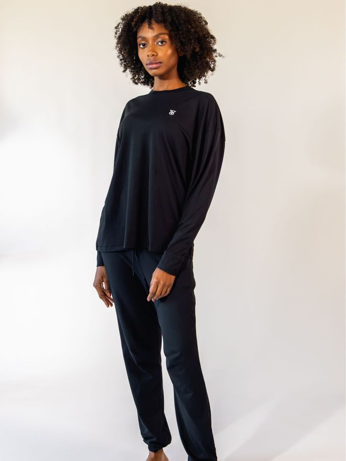 Black London Cotton Long Pyjama Set (B58260) | £49