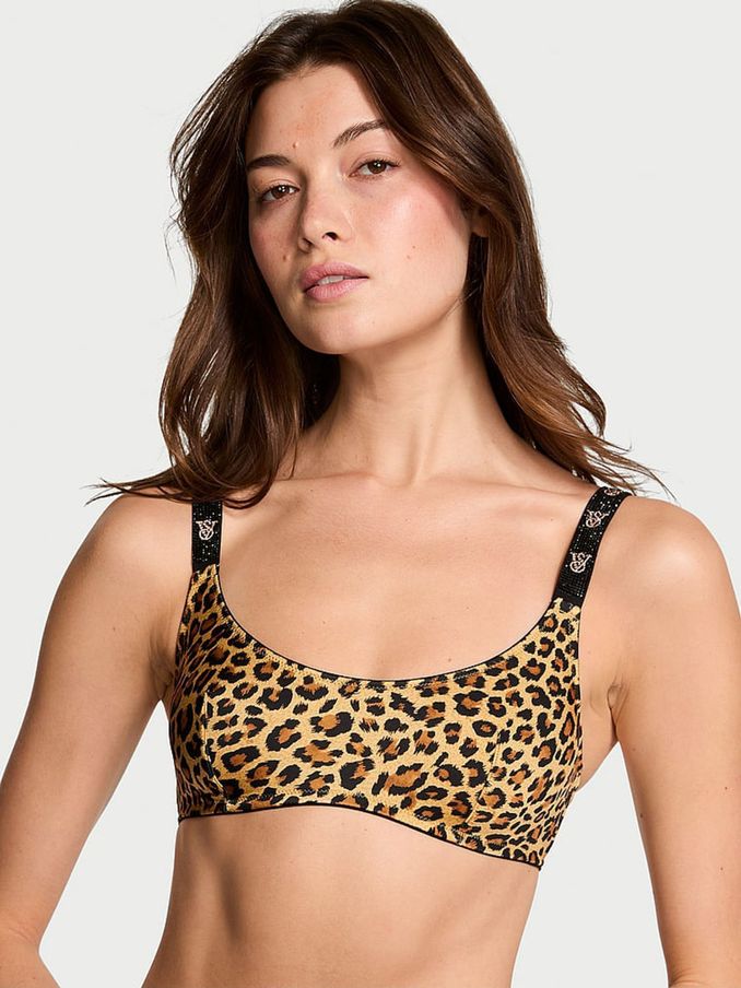 Leopard Brown Smooth Shine Strap Bralette (B58466) | £11