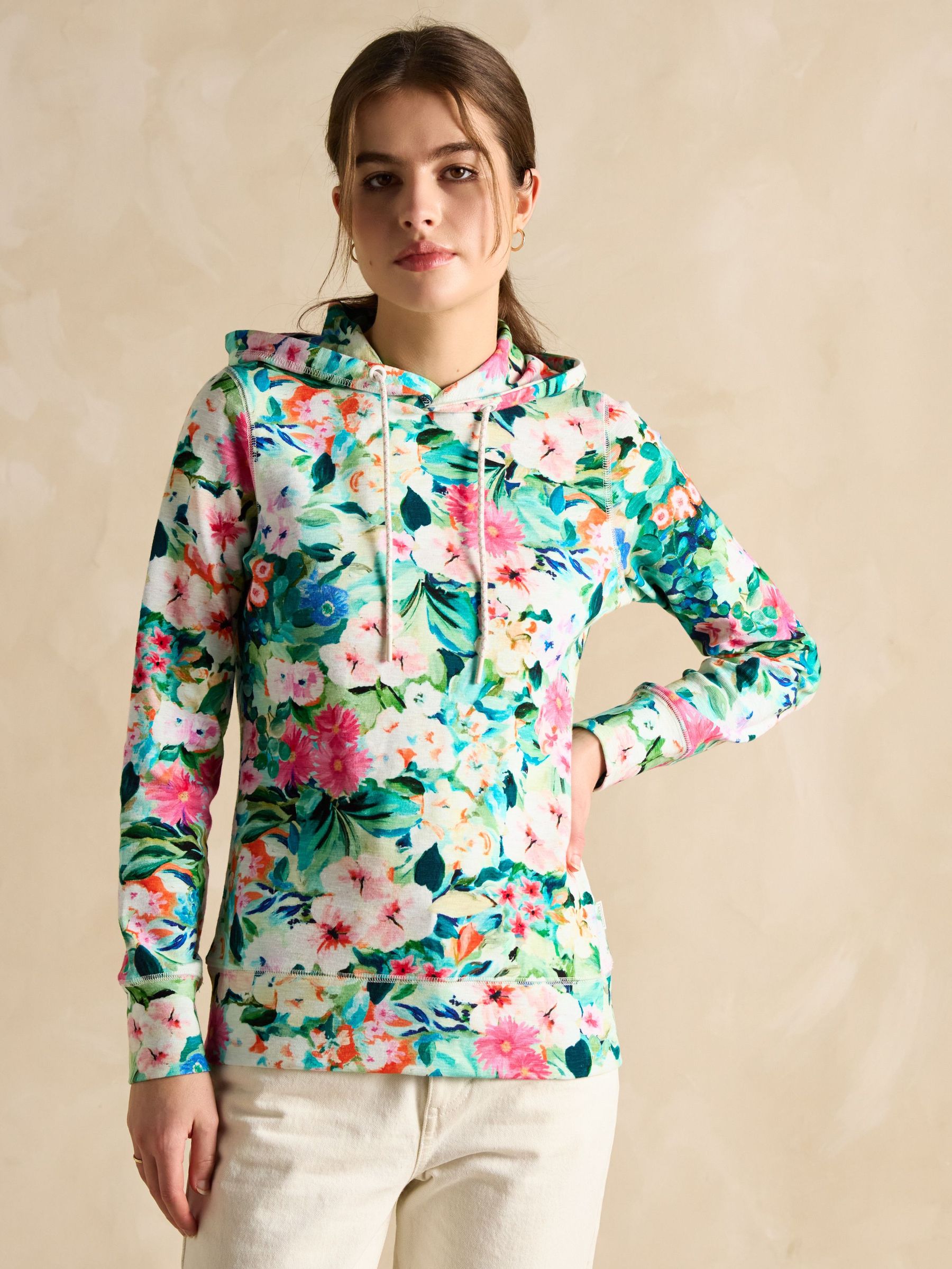 Marlston Floral Cotton Rich Slim Fit Hoodie (B59232) | £55