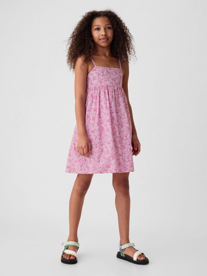 Pink Cotton Square Neck Smock Dress (4-13yrs) (B59262) | £15