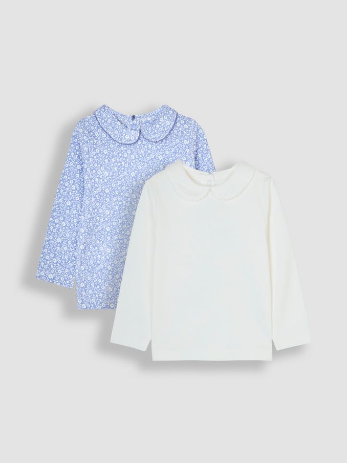 Blue 2-Pack Ditsy Floral Peter Pan Tops (B59352) | £8