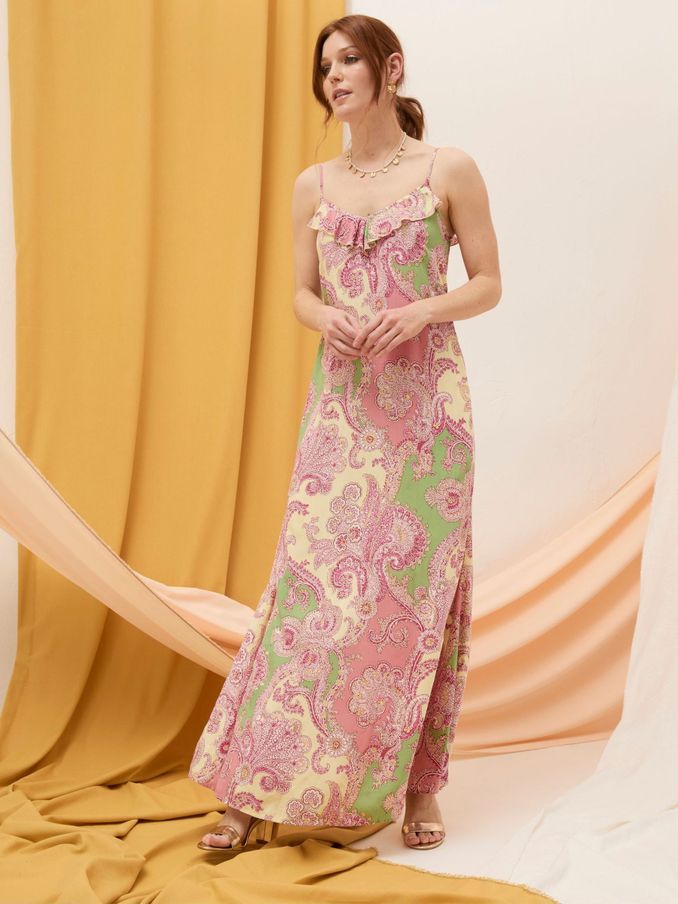Puri Pink Ornamental Maxi Dress (B59461) | £45
