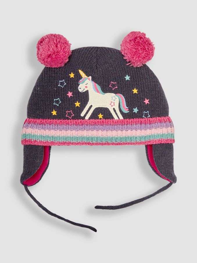 Navy Unicorn Applique Hat (B59490) | £16.50