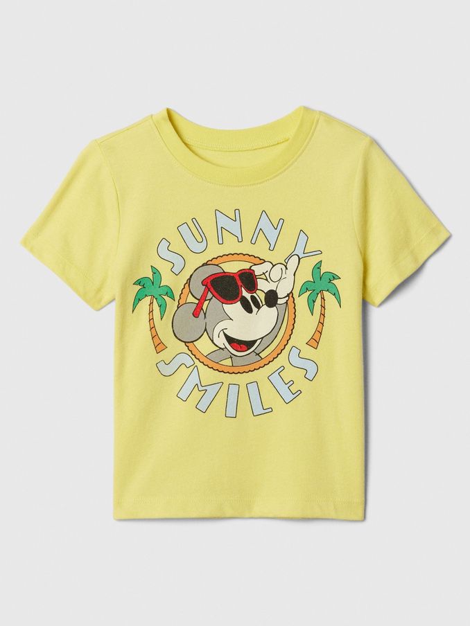 Yellow Disney Mickey Mouse Graphic Short Sleeve Crew Neck T-Shirt (Newborn-5yrs) (B59608) | £7