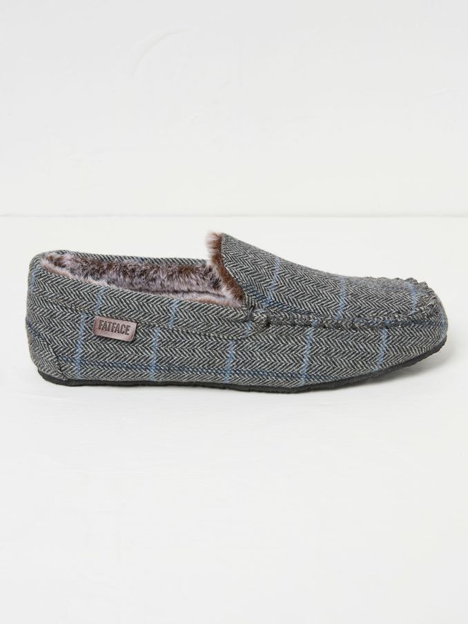 Noah Grey Check Moccasins (B59626) | £20