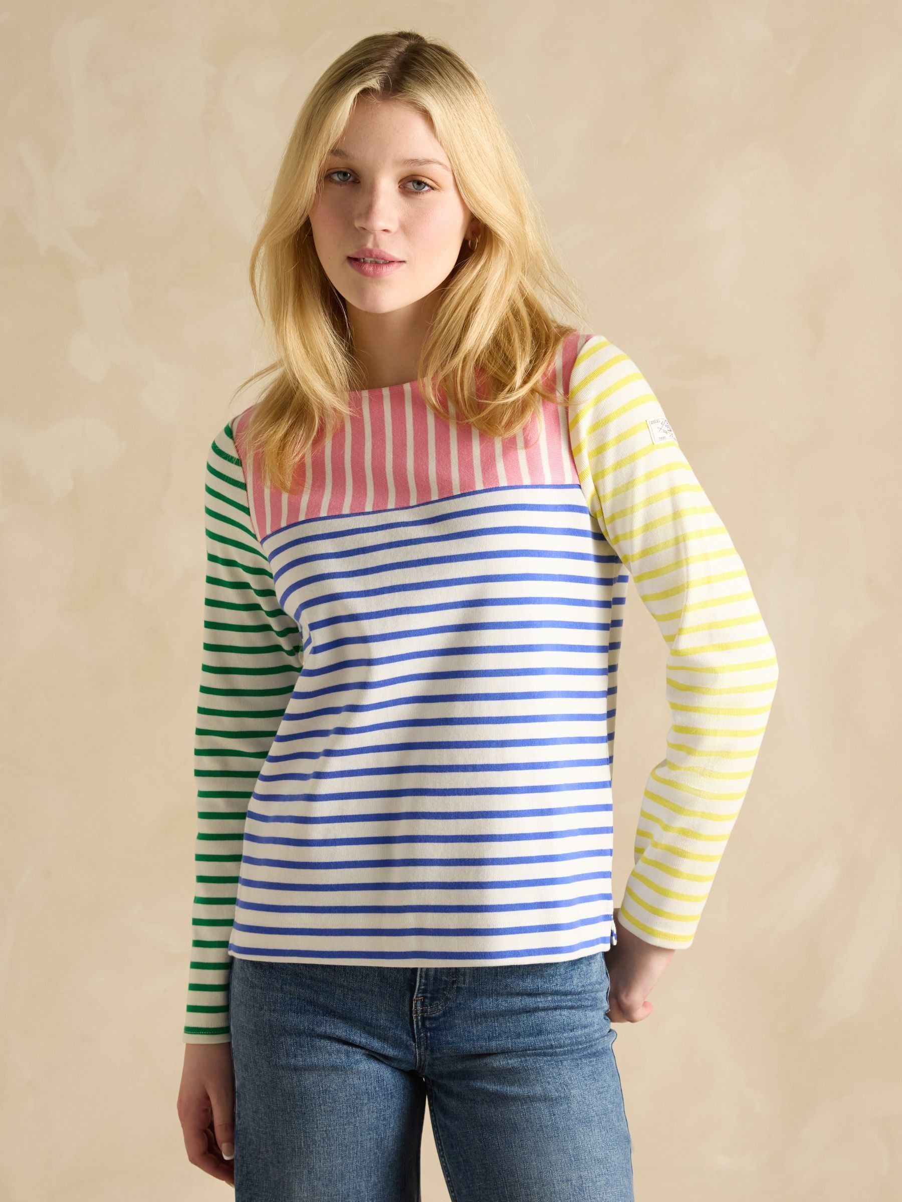Harbour Multi Hotchpotch Boat Neck Breton Top (B60429) | £35