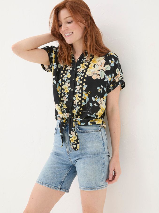 Cali Black Citrus Floral Shirt (B60735) | £24