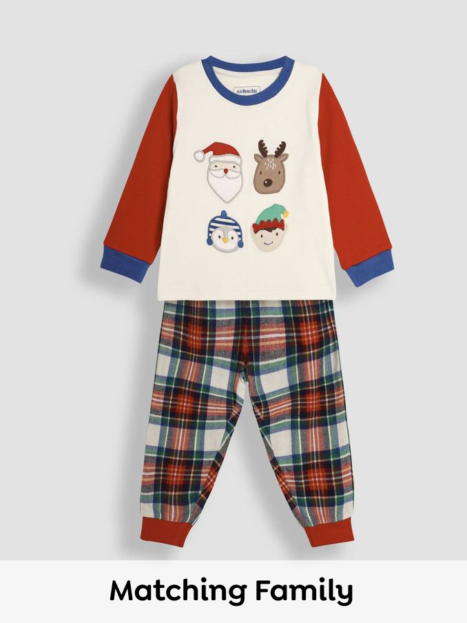 White Christmas Tartan Pyjamas (B61433) | £22