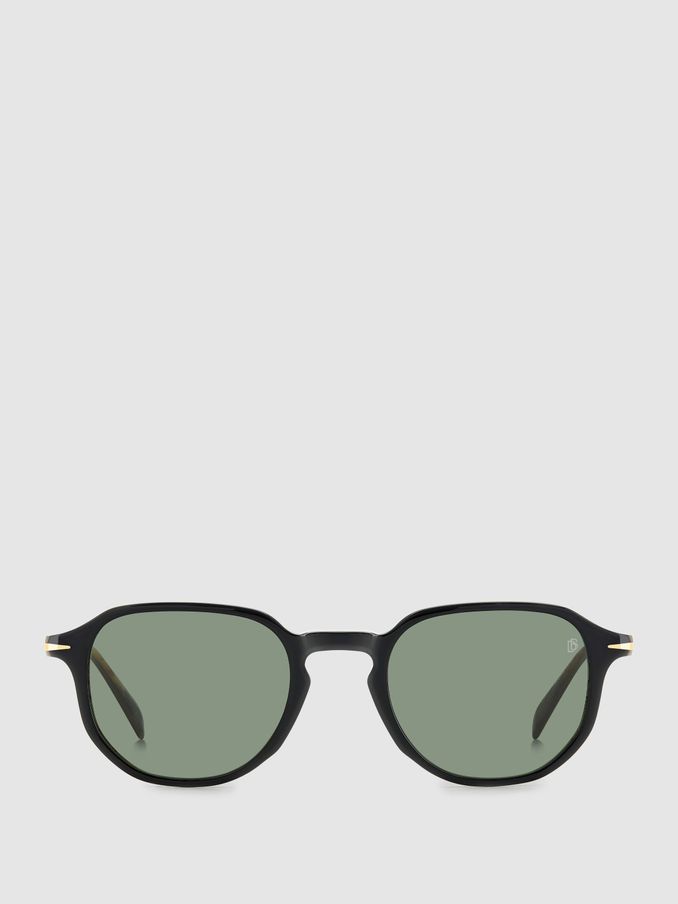 Eyewear by David Beckham Round Sunglasses in Black (B61722) | £119