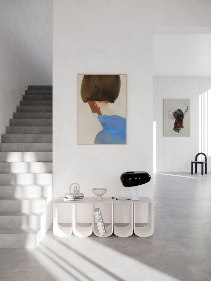 Paper Collective The Blue Cape Framed Wall Art Print in Natural Oak Frame (B62408) | £70 - £110