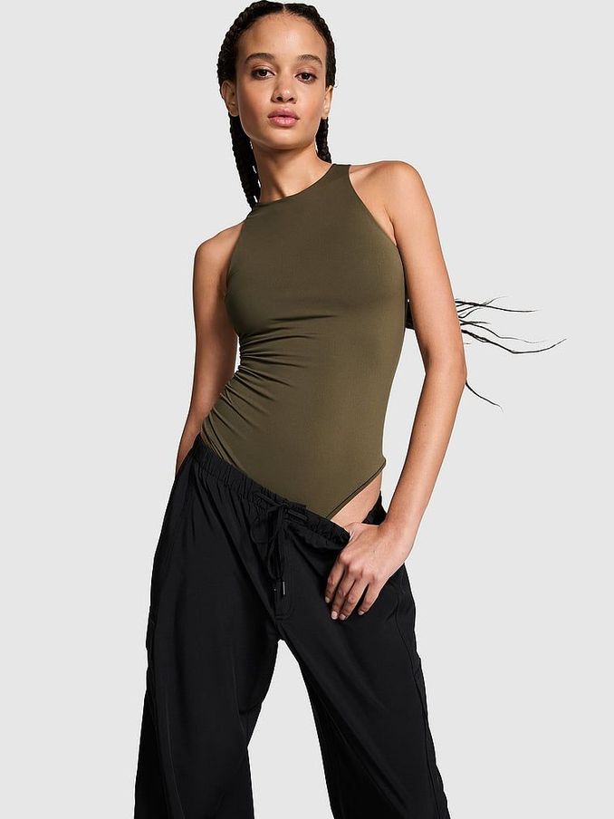 Olive Green Soft Stretch Tank Bodysuit (B62712) | £12