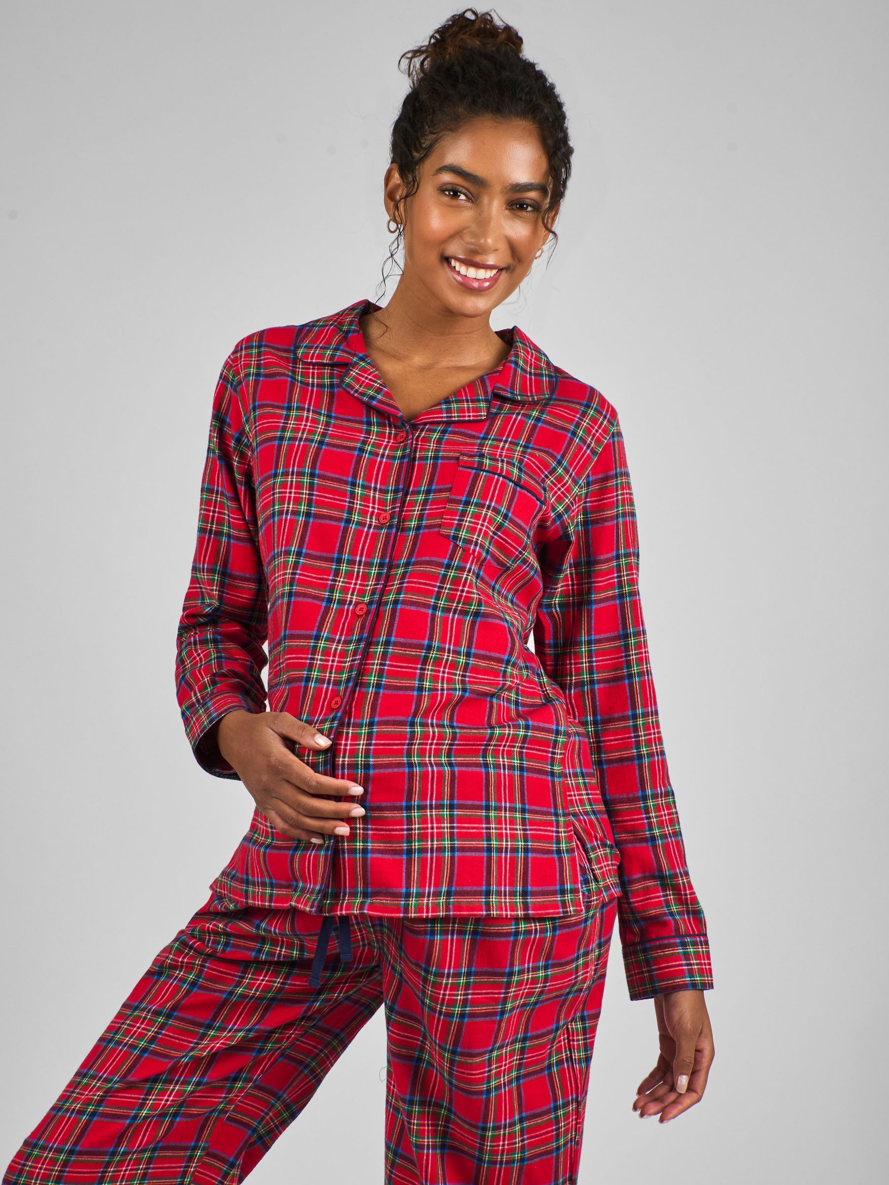 Red Maternity Check Woven Pyjamas Set (B63012) | £14