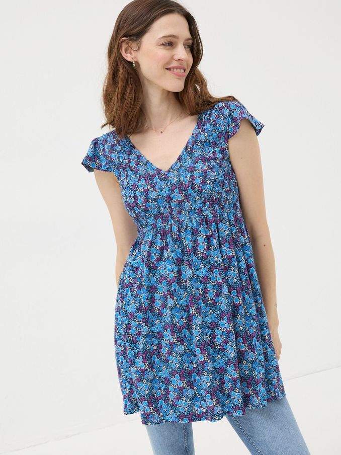 Purple Ink Floral Tunic (B63044) | £22