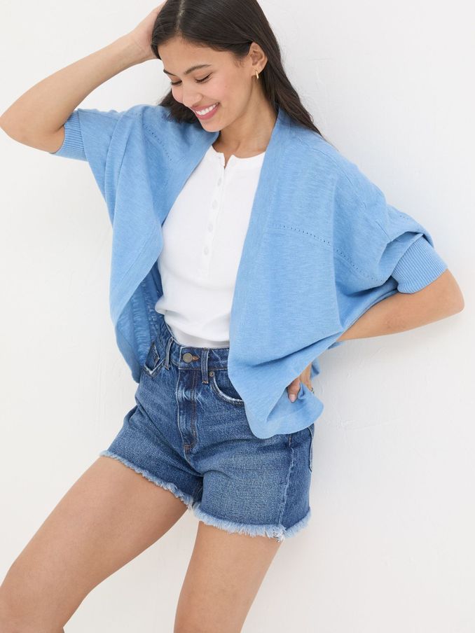 Iris Blue Cocoon Edge Cardigan (B64328) | £30