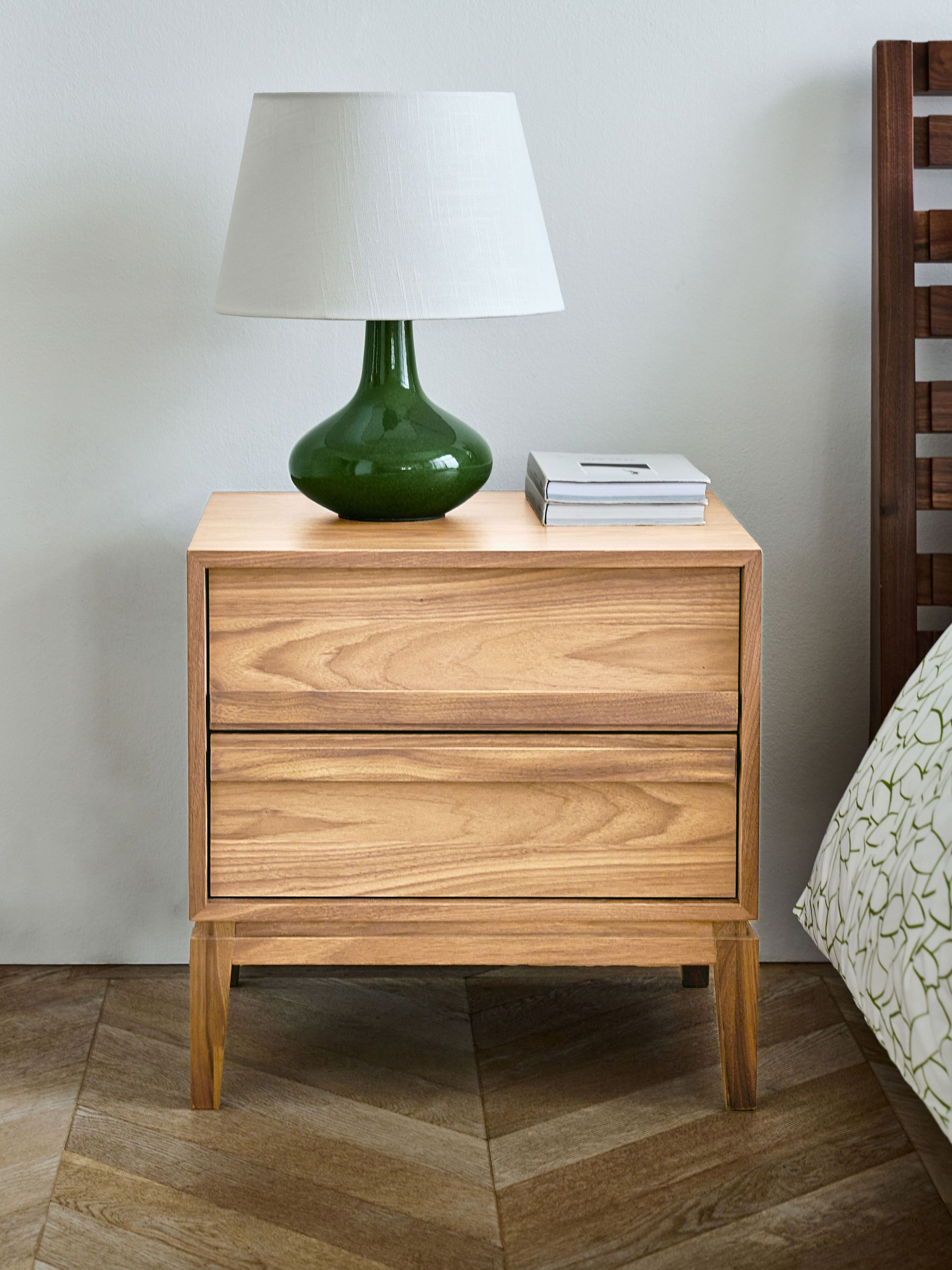 Jasper Conran London Oak 2 Drawer Belgrave Walnut 2 Drawer Bedside (B64515) | £349
