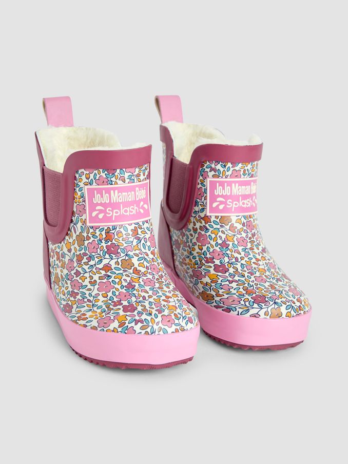 Pink Ditsy Cosy Lined Fox Print Ankle Wellies (B64760) | £23.50 - £25.50