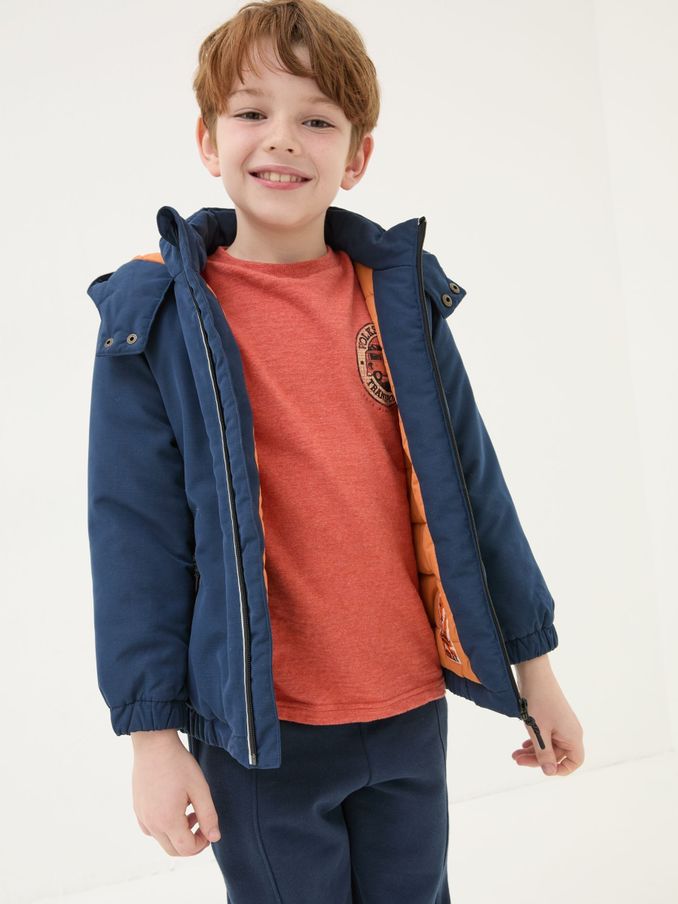 Archie Navy Blue Hooded Padded Jacket (B65323) | £18