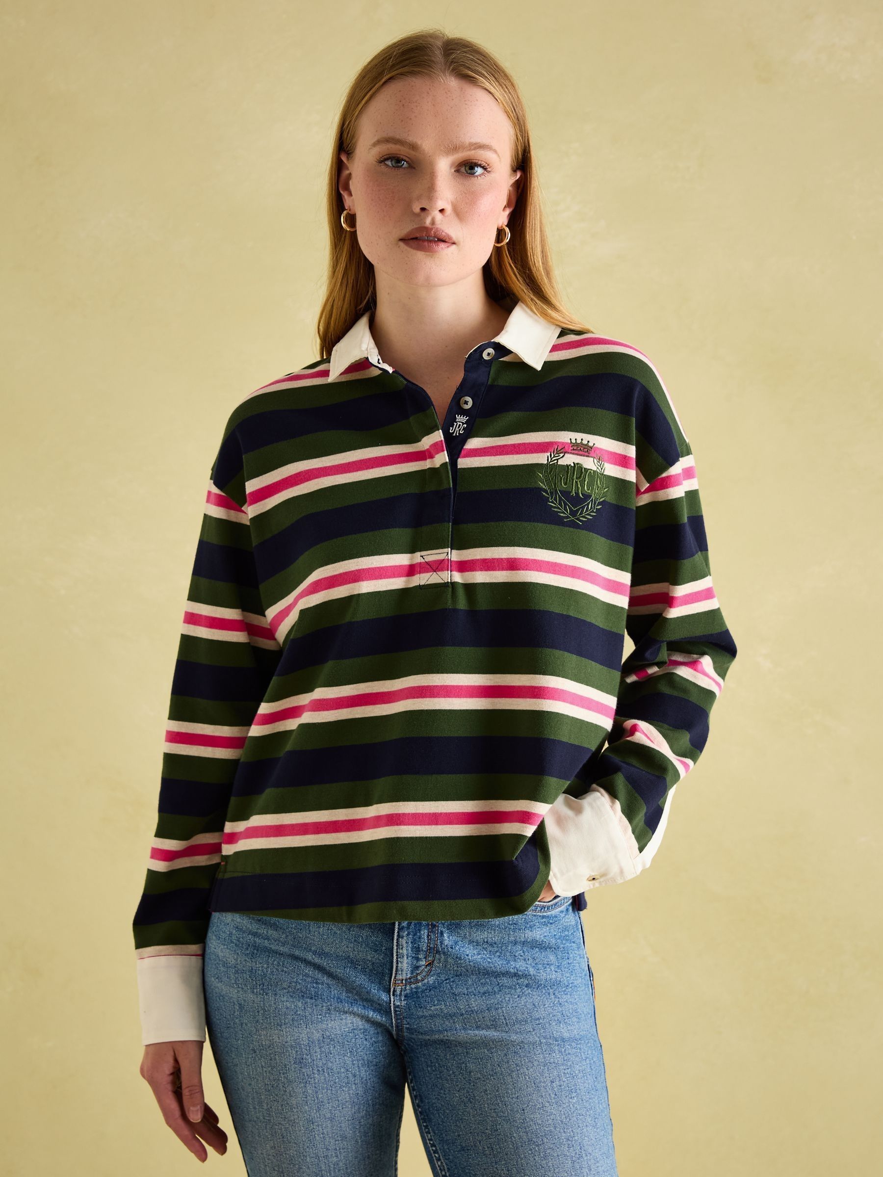 Lara Green/Pink Boxy Fit Rugby Shirt (B66152) | £59.95
