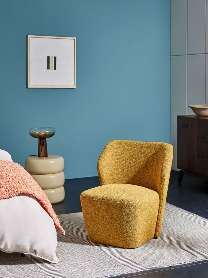 Topeka Accent Chair in Ochre Yellow Pax Boucle (B66362) | £325