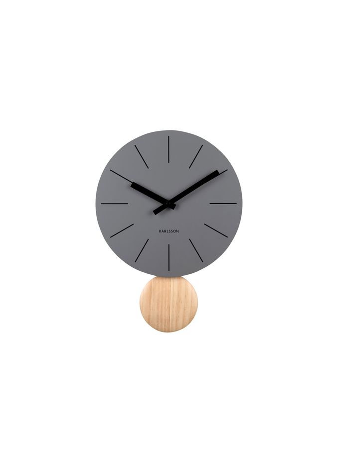 Karlsson Dark Grey Arlo Pendulum Wall Clock (B68474) | £81