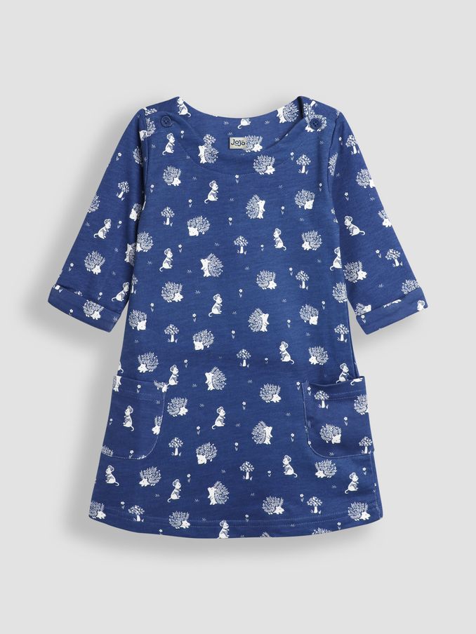 Denim Blue Hedgehog & Mouse A-Line Dress (B68977) | £10