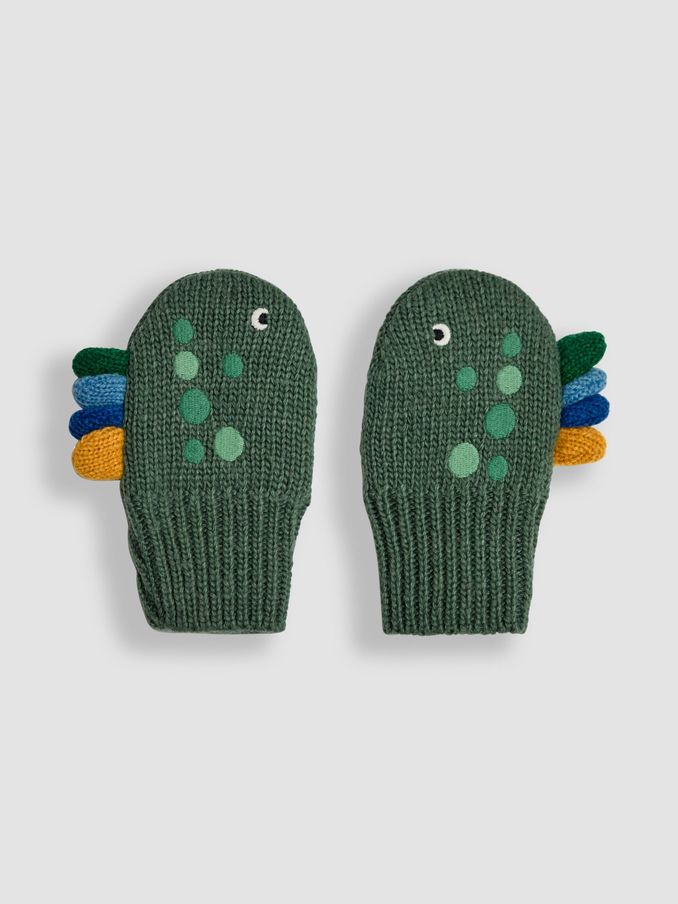 Green Dinosaur Print Novelty Mittens (B69360) | £6