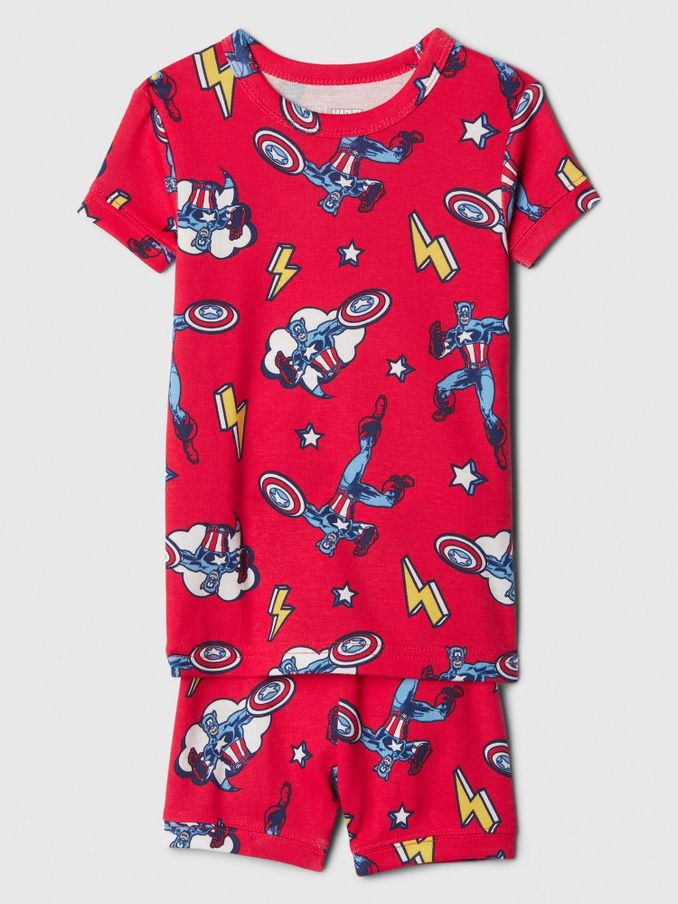 Red Marvel Captain America Organic Cotton Marvel Pyjama Set (6mths-5yrs) (B70046) | £9