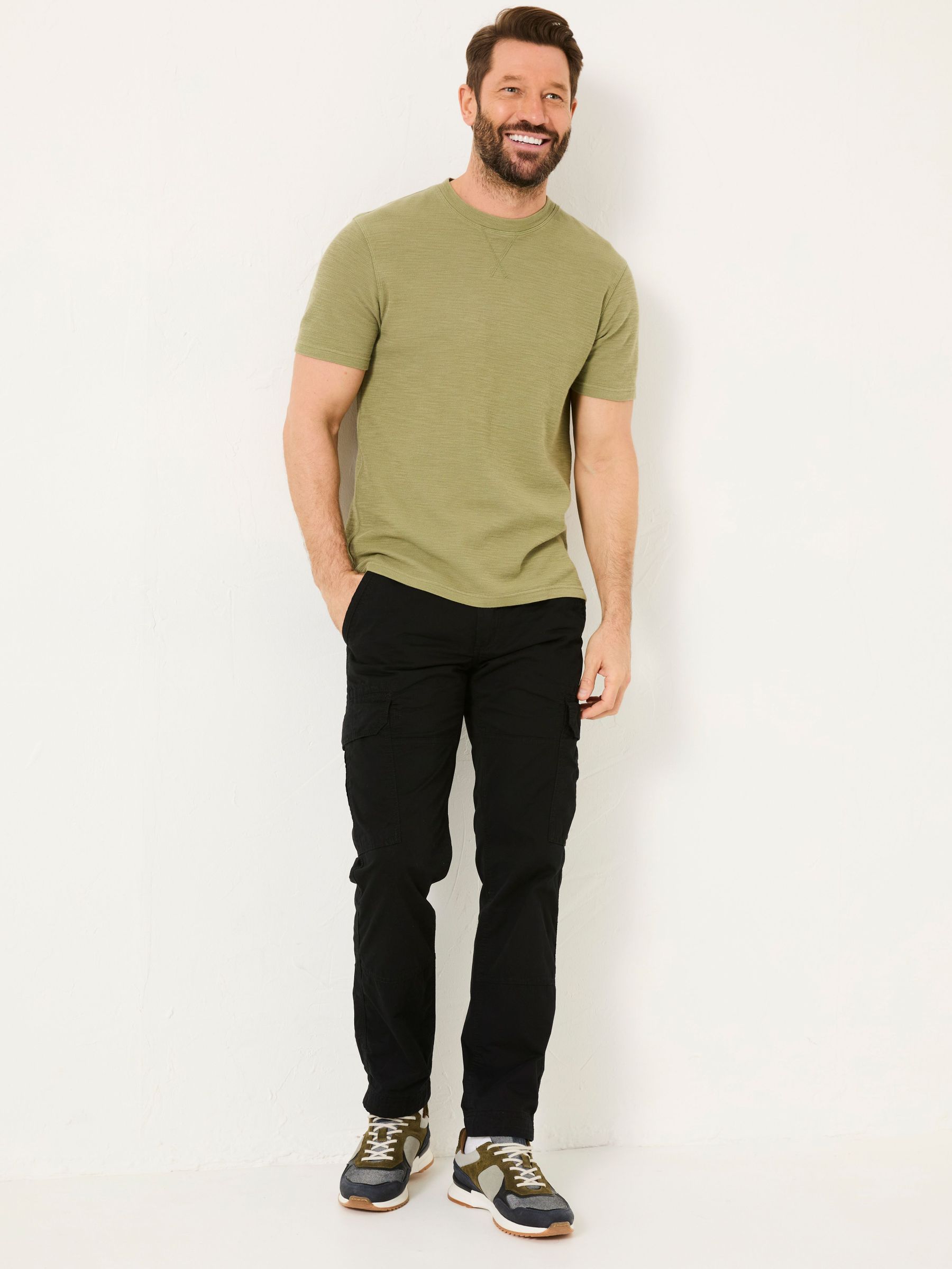 Bude Washed Black Cargo Trousers (B70313) | £32