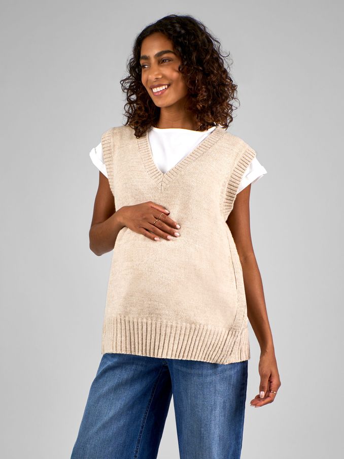Cream Maternity Tabard Jumper (B70455) | £15
