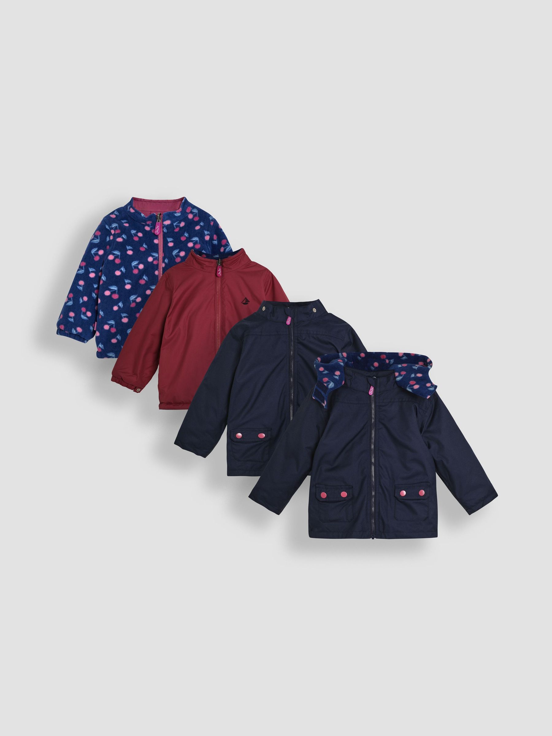 Navy Pink Cherry 4-In-1 Polarfleece Jacket (B70662) | £65.50 - £69.50