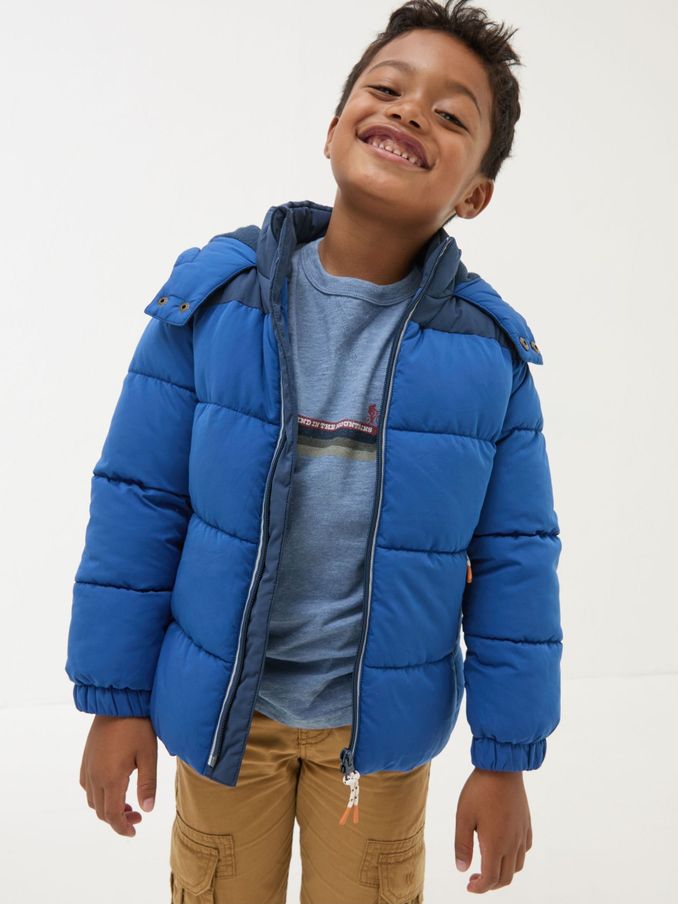 Milo Cobalt Blue Hooded Padded Jacket (B70738) | £25