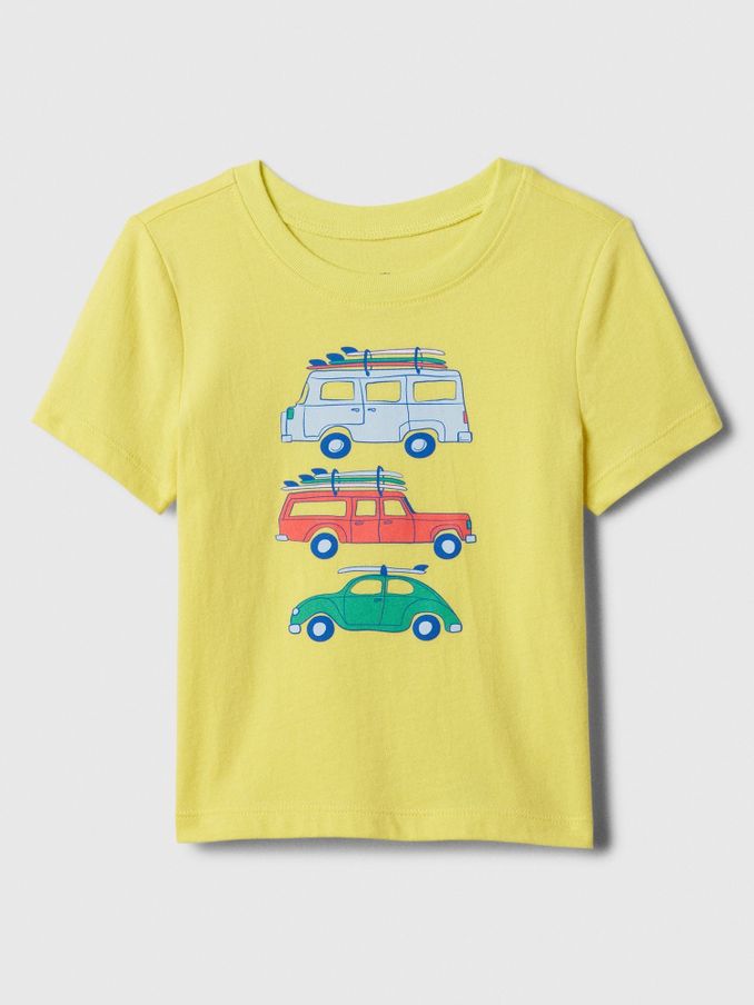 Yellow Cars Cotton Graphic Short Sleeve Baby T-Shirt (Newborn-5yrs) (B70912) | £4