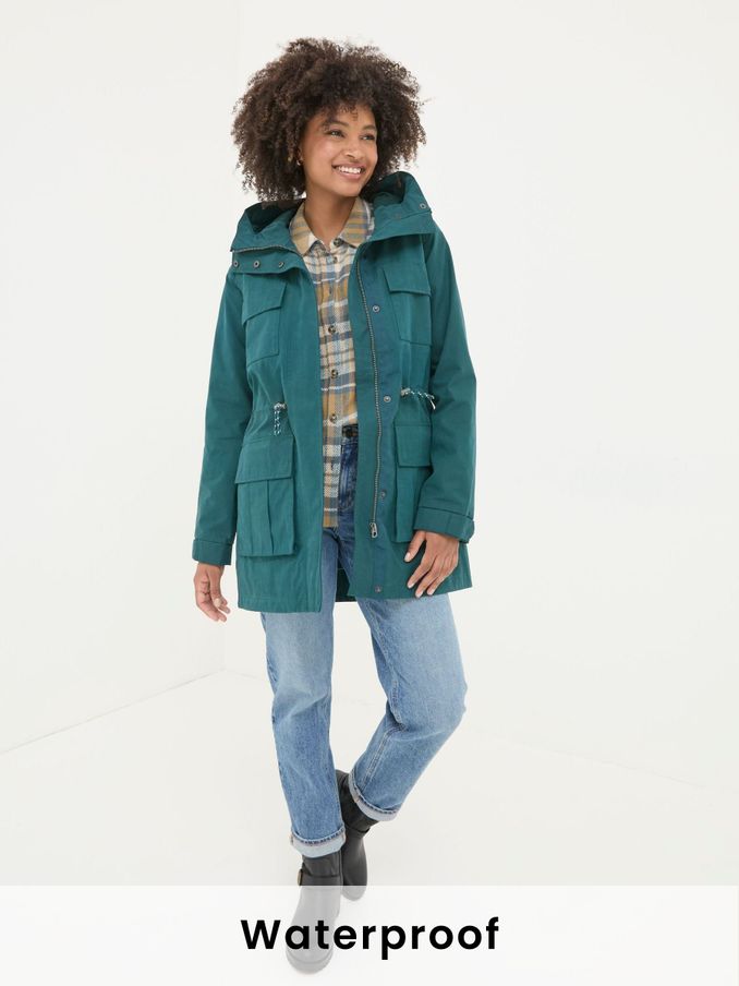 Tiegan Teal Blue Waterproof Coat (B72482) | £65