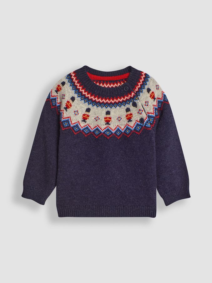 Navy Kings Guard Knit Fair Isle Jumper (B72594) | £21