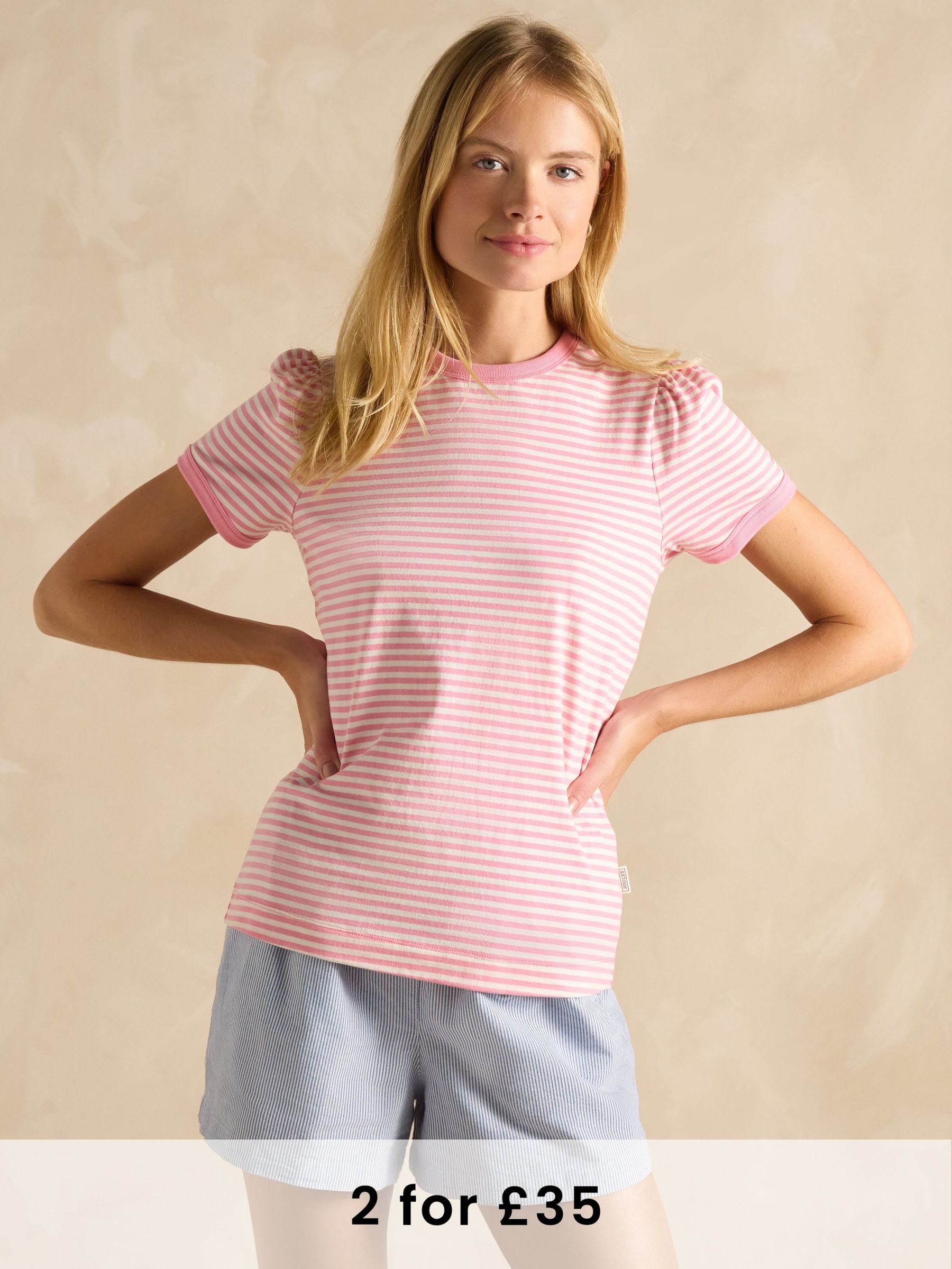Erin Pink Short Sleeve Striped T-Shirt (B72821) | £24