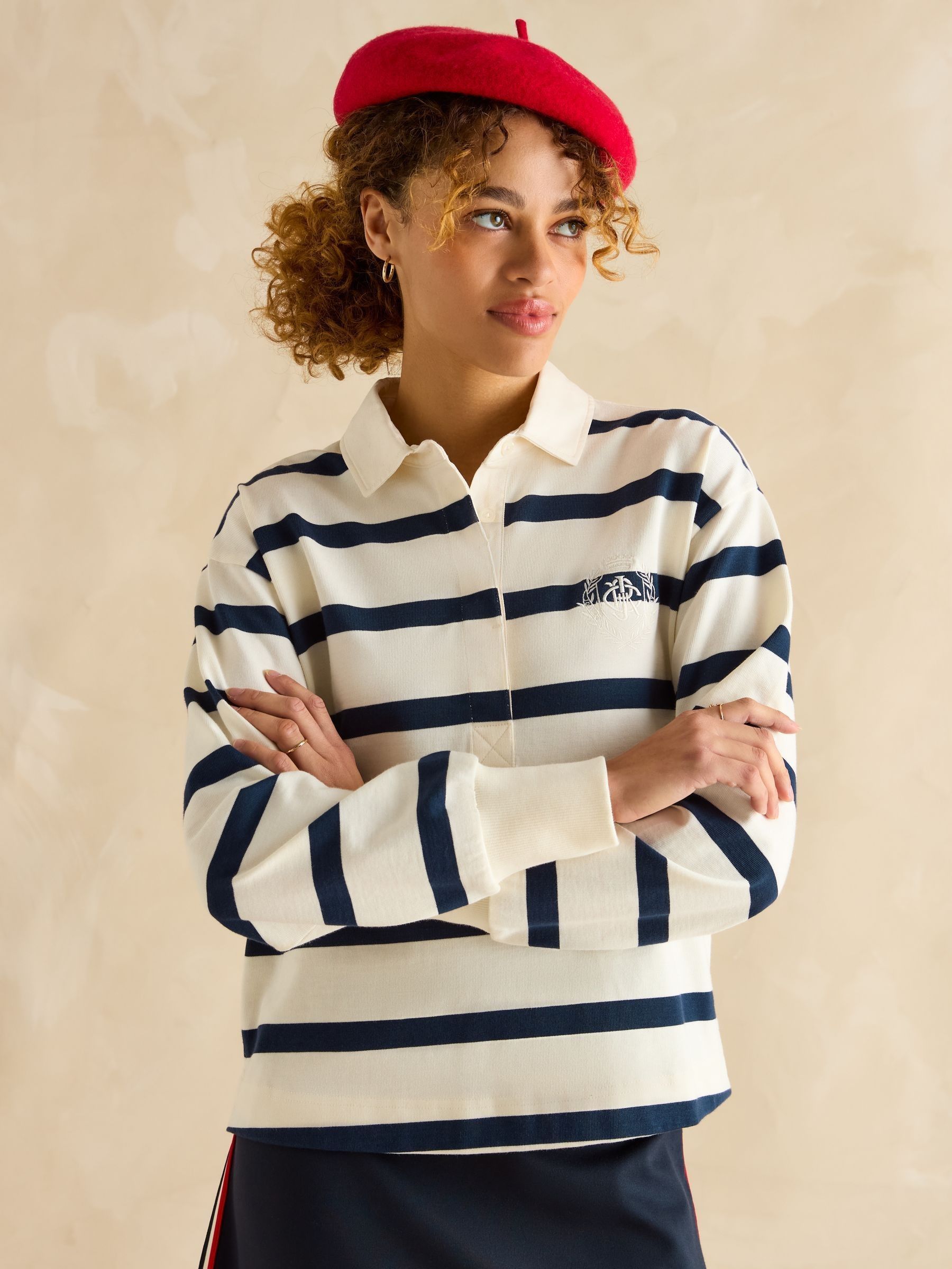 Lara Navy Boxy Fit Rugby Shirt (B73021) | £60