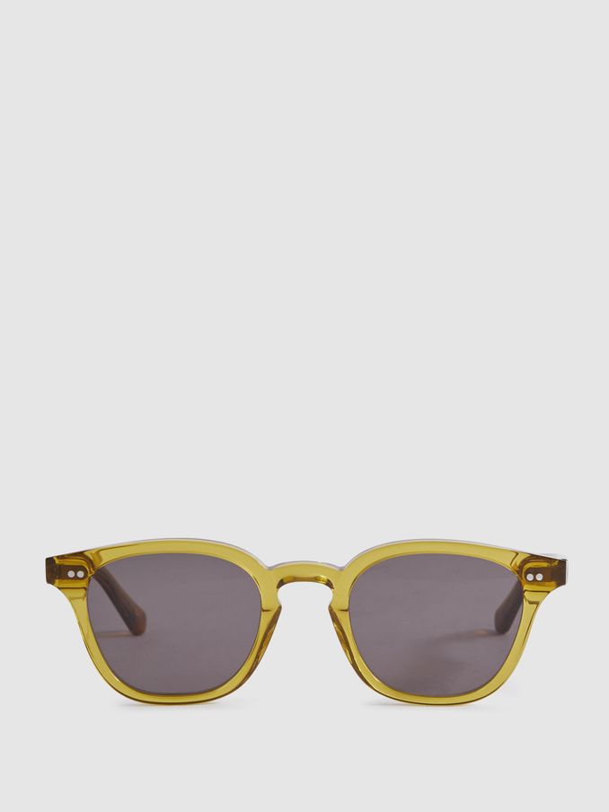 Monokel Eyewear Round Sunglasses in Amber (B73127) | £70